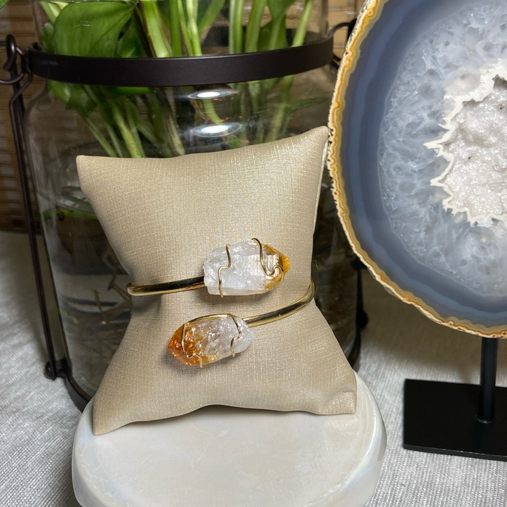 Bracelet Gold Plated | Double Point Citrine